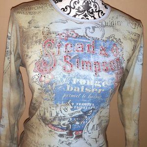 Western 100% Cotton T-Shirt with a Little Bling Bling 3/4" Sleeves